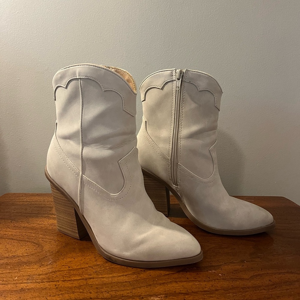 White Western Heeled Boots - LC Lauren Conrad